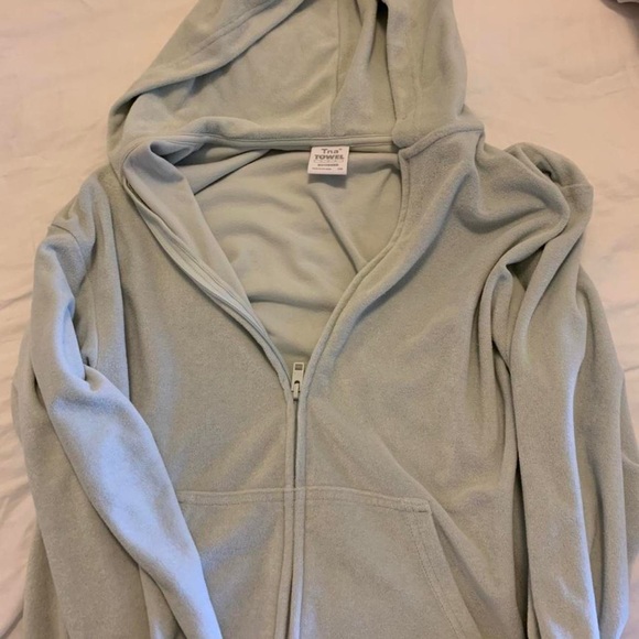 TNA Towel Terry Boyfriend Zip Up Hoodie - Picture 1 of 2